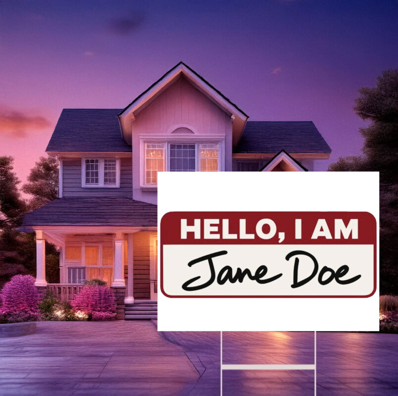 Hello I Am Jane Doe Yard Sign