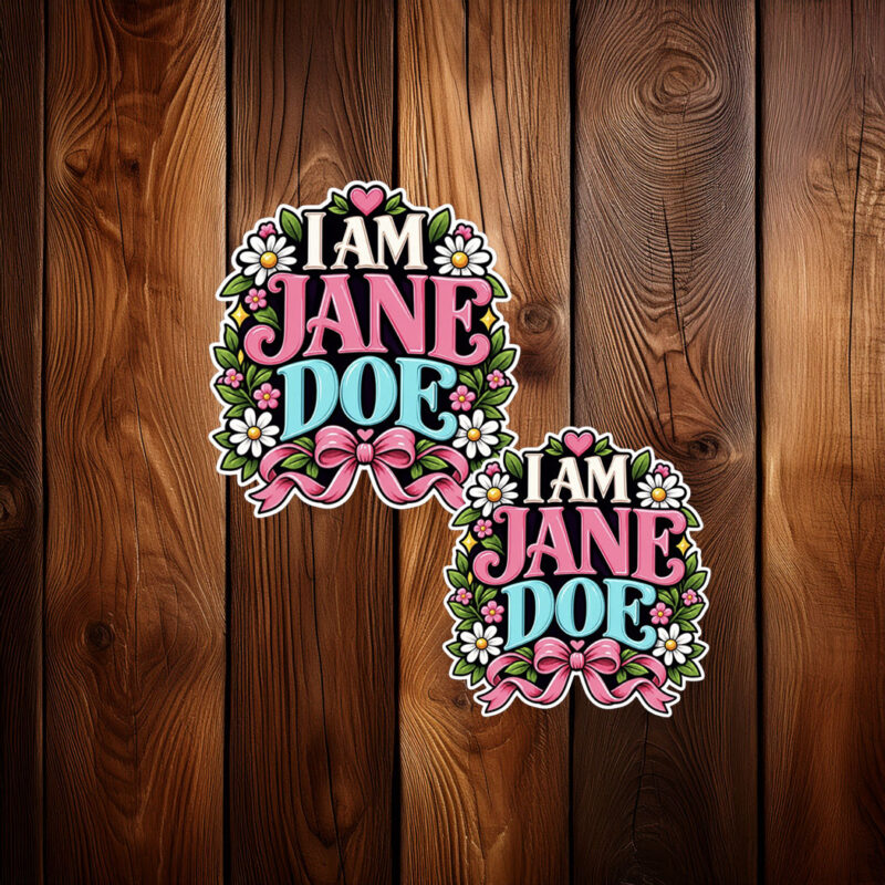 I Am Jane Doe Floral Sticker