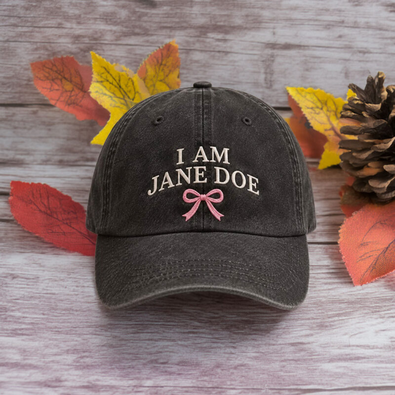 I Am Jane Doe Pink Bow Embroidered Hat