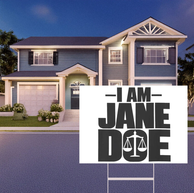 I Am Jane Doe Protect Survivors Yard Sign