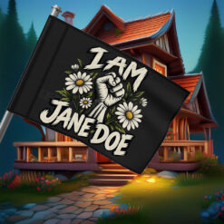 I Am Jane Doe Raised Fist and Daisy Flag