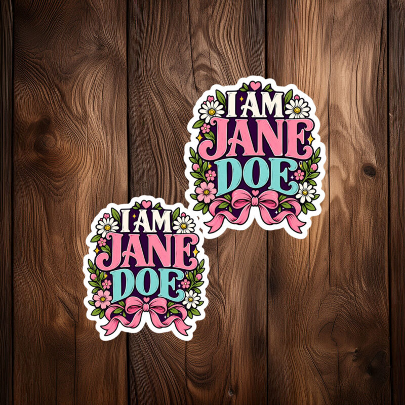 I Am Jane Doe Support Women Floral Sticker
