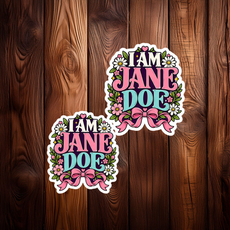 I Am Jane Doe Support Women Floral Sticker