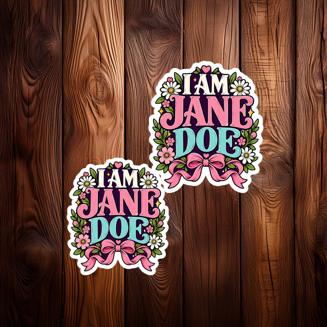 I Am Jane Doe Support Women Floral Sticker